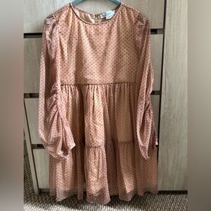 Zara girls dress Blush with black polka dots.